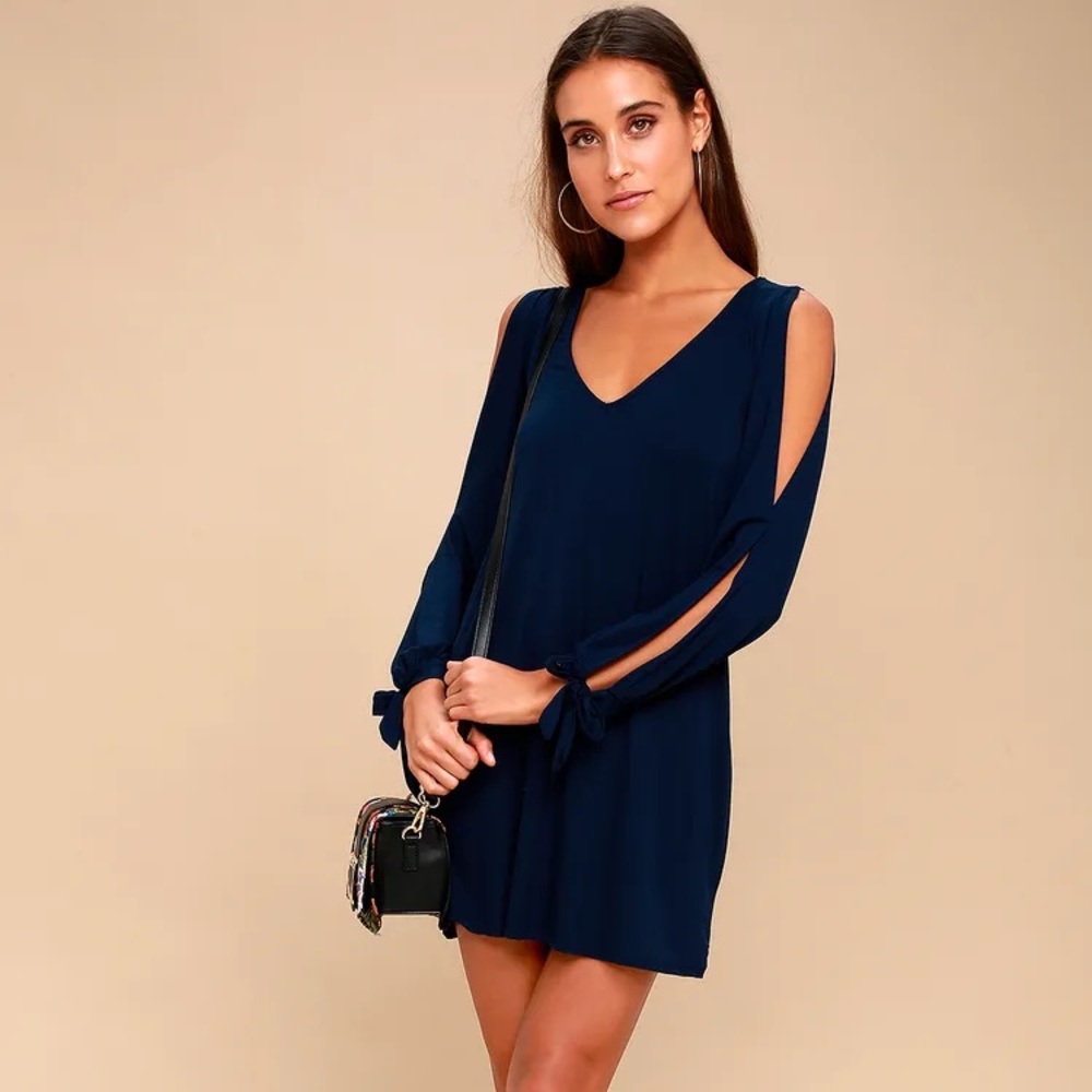 Glory of love navy blue Lulus shift dress